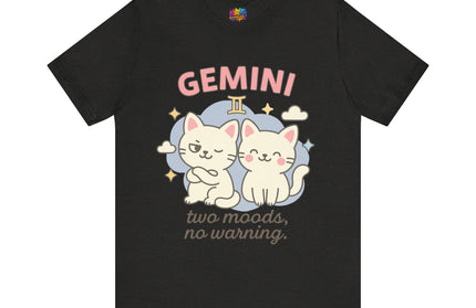 GEMINI ZODIAC - TWO MOODS NO WARNING GRAPHIC TEE