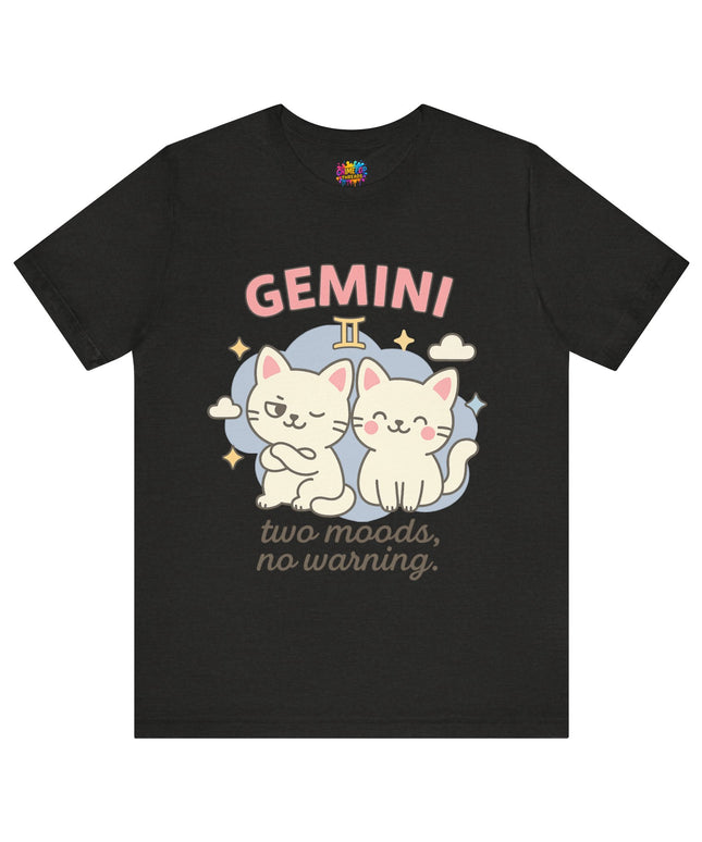 GEMINI ZODIAC - TWO MOODS NO WARNING GRAPHIC TEE