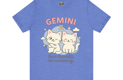 GEMINI ZODIAC - TWO MOODS NO WARNING GRAPHIC TEE