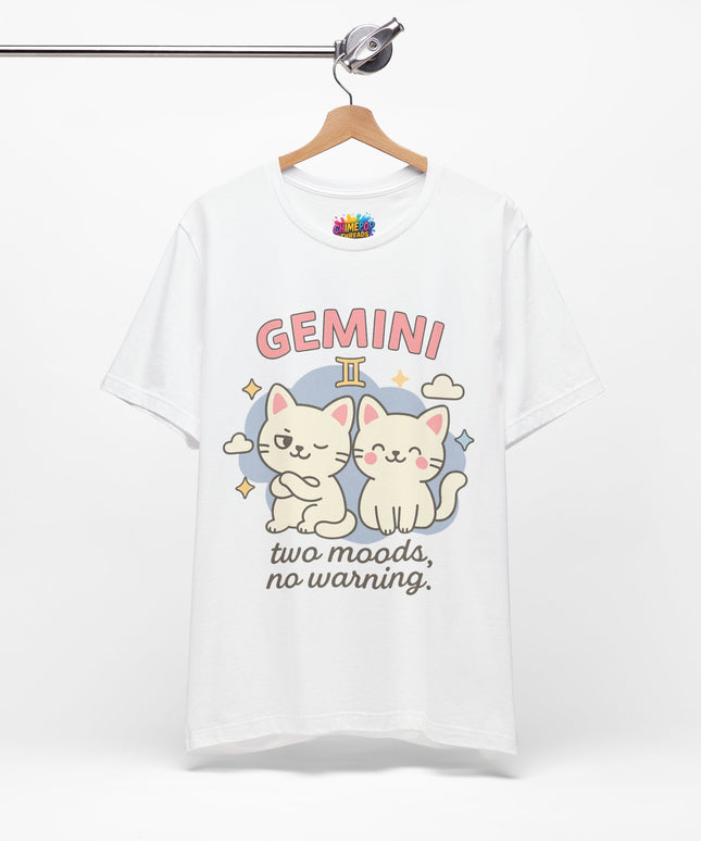 GEMINI ZODIAC - TWO MOODS NO WARNING GRAPHIC TEE