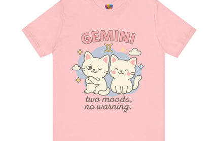 GEMINI ZODIAC - TWO MOODS NO WARNING GRAPHIC TEE