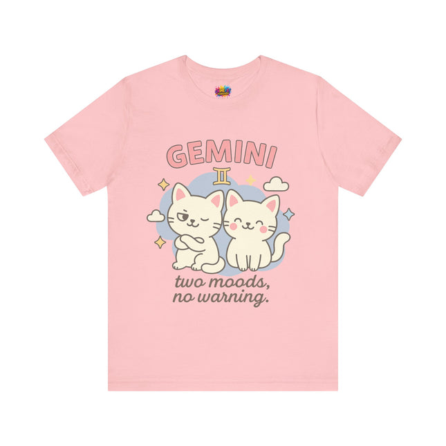 GEMINI ZODIAC - TWO MOODS NO WARNING GRAPHIC TEE