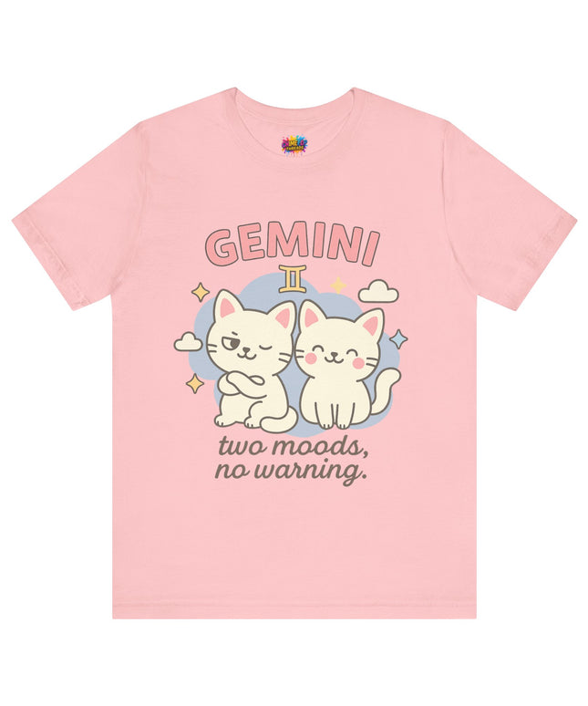 GEMINI ZODIAC - TWO MOODS NO WARNING GRAPHIC TEE