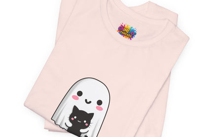 Ghost Hugging Black Cat T-Shirt