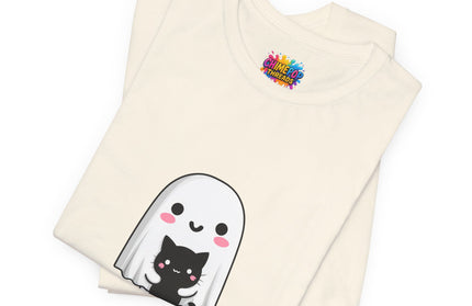 Ghost Hugging Black Cat T-Shirt