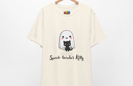 Ghost Hugging Black Cat T-Shirt