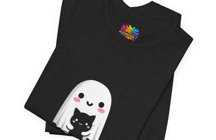 Ghost Hugging Black Cat T-Shirt