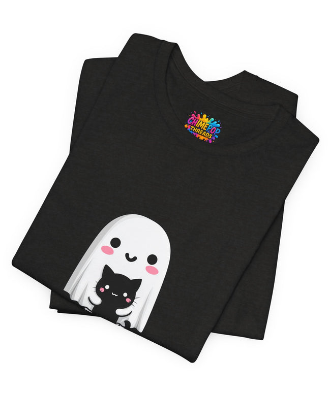 Ghost Hugging Black Cat T-Shirt