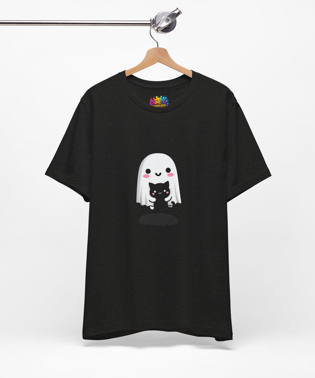 Ghost Hugging Black Cat T-Shirt