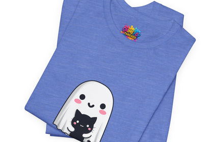 Ghost Hugging Black Cat T-Shirt
