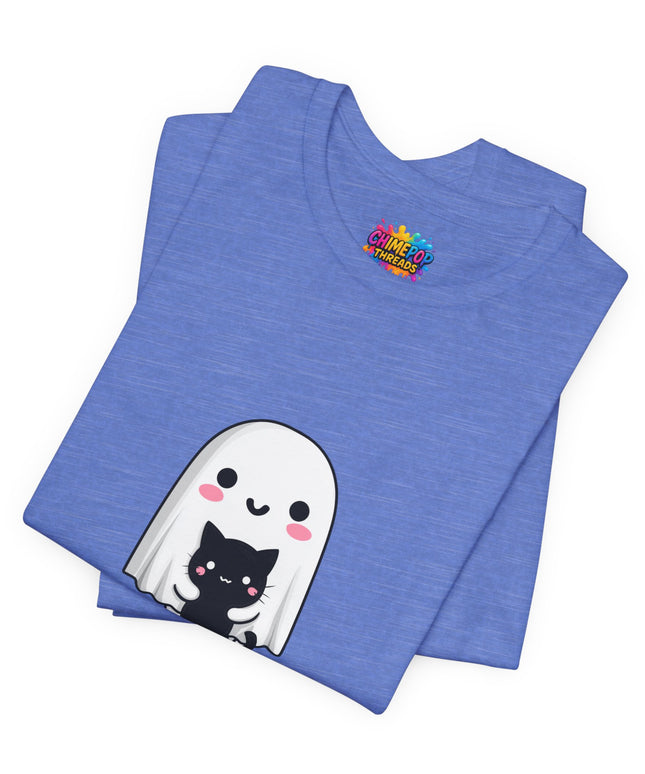 Ghost Hugging Black Cat T-Shirt