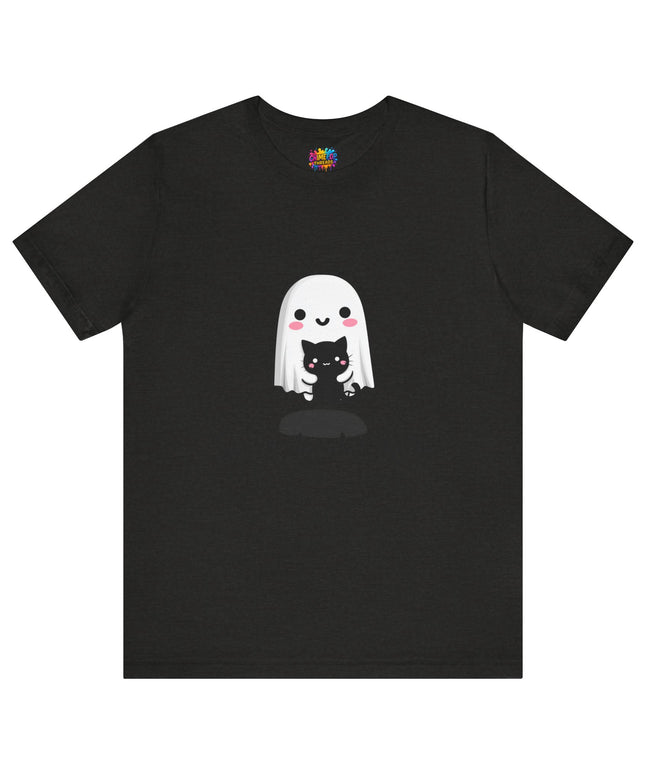 Ghost Hugging Black Cat T-Shirt