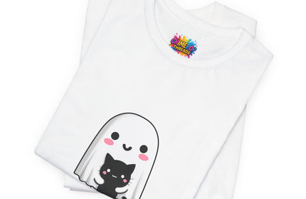 Ghost Hugging Black Cat T-Shirt