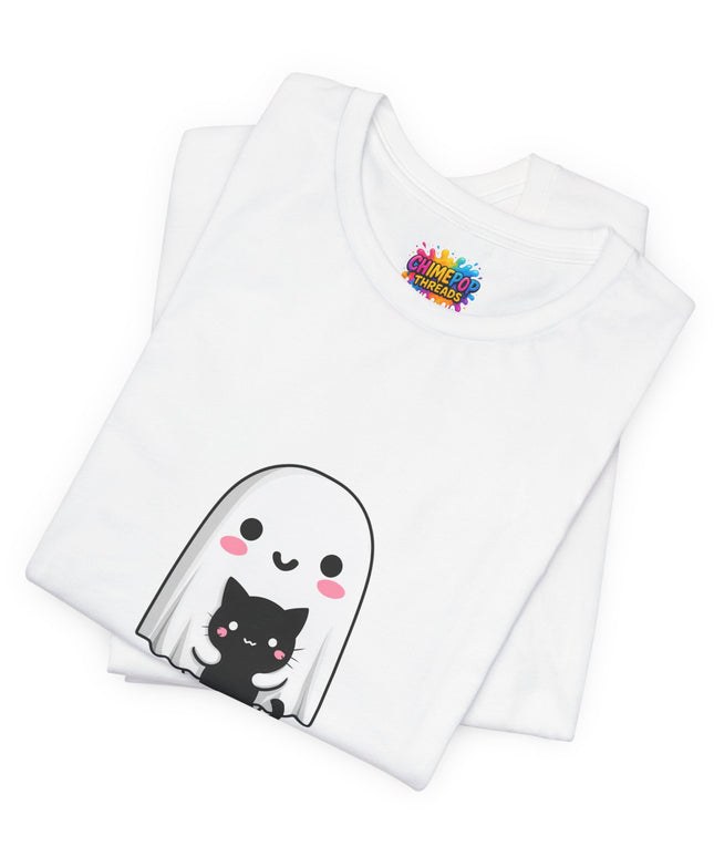 Ghost Hugging Black Cat T-Shirt