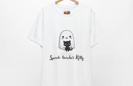 Ghost Hugging Black Cat T-Shirt