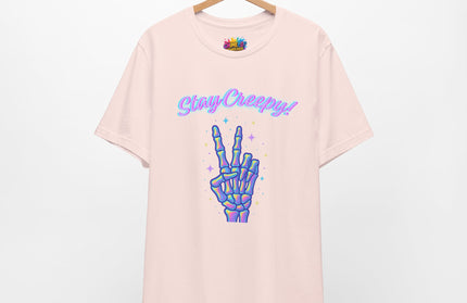 Girly Stay Creepy Peace Bones Tee