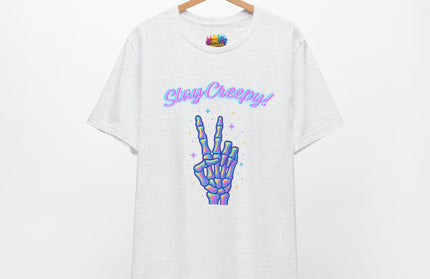 Girly Stay Creepy Peace Bones Tee