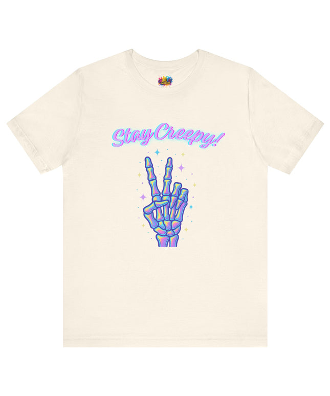 Girly Stay Creepy Peace Bones Tee