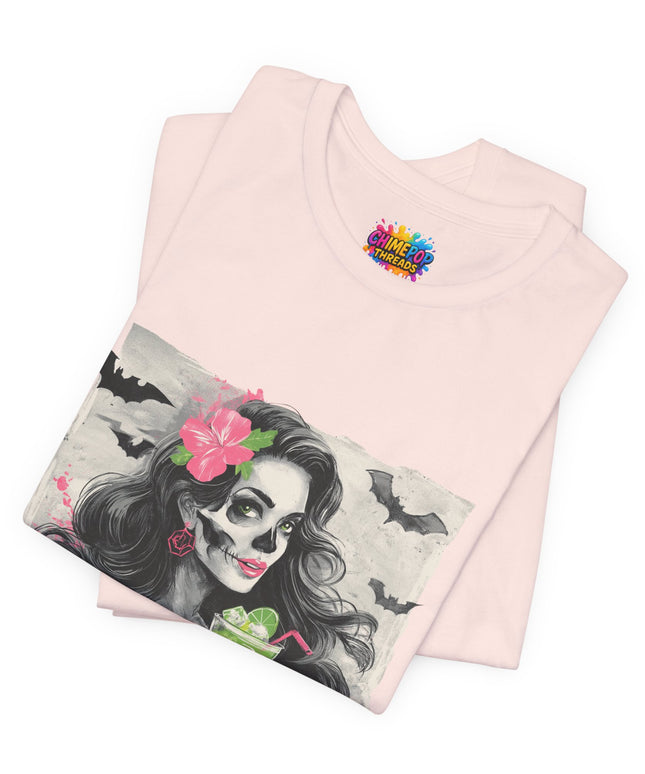 Gothic Cocktail Skeleton Girl Tee