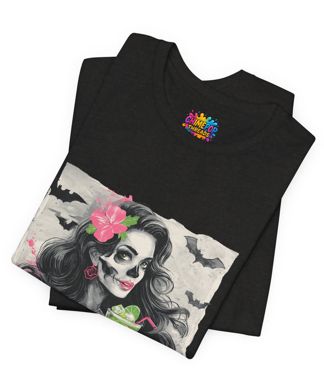 Gothic Cocktail Skeleton Girl Tee