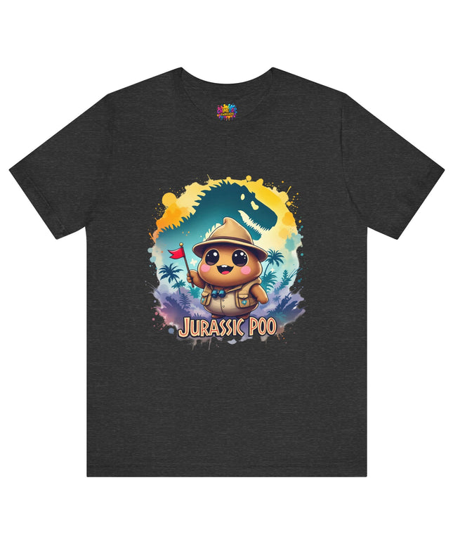 Jurassic Poo Unisex Tee, Chaos Finds a Way Dinosaur Poop Shirt, Soft Fit, Funny Tee, Graphic Tee, Jurassic Park Fan Gift, ChimePop Threads