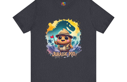 Jurassic Poo Unisex Tee, Chaos Finds a Way Dinosaur Poop Shirt, Soft Fit, Funny Tee, Graphic Tee, Jurassic Park Fan Gift, ChimePop Threads