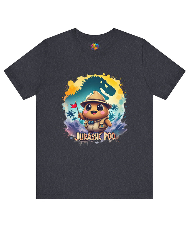 Jurassic Poo Unisex Tee, Chaos Finds a Way Dinosaur Poop Shirt, Soft Fit, Funny Tee, Graphic Tee, Jurassic Park Fan Gift, ChimePop Threads