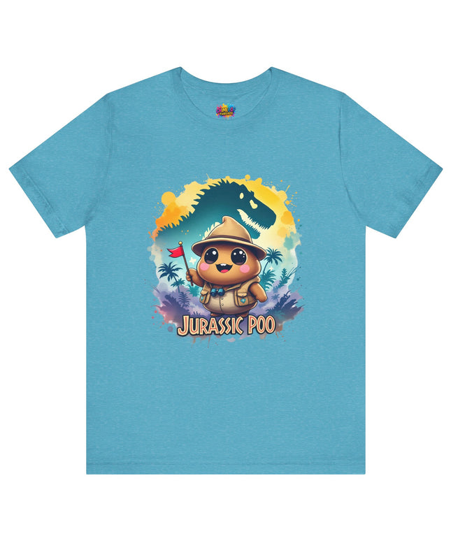 Jurassic Poo Unisex Tee, Chaos Finds a Way Dinosaur Poop Shirt, Soft Fit, Funny Tee, Graphic Tee, Jurassic Park Fan Gift, ChimePop Threads
