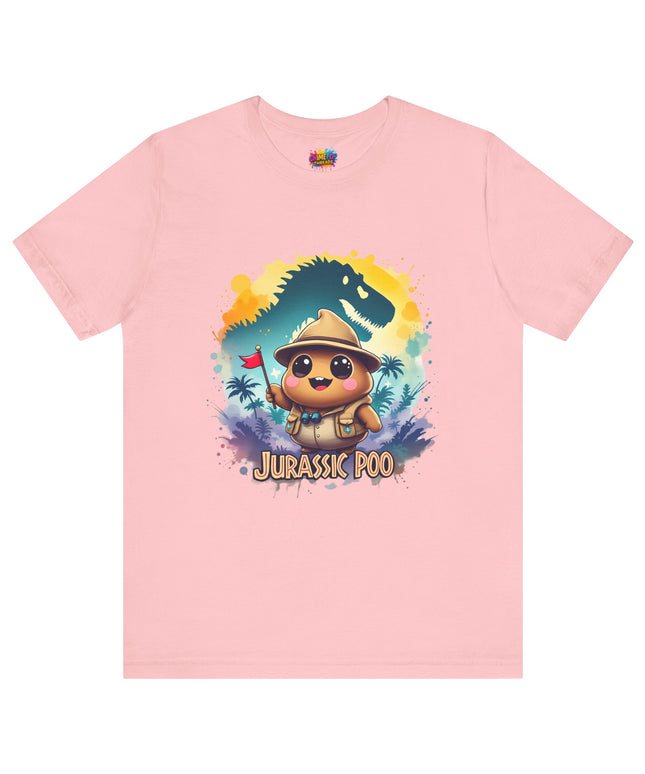 Jurassic Poo Unisex Tee, Chaos Finds a Way Dinosaur Poop Shirt, Soft Fit, Funny Tee, Graphic Tee, Jurassic Park Fan Gift, ChimePop Threads