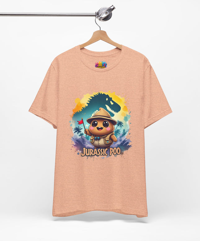 Jurassic Poo Unisex Tee, Chaos Finds a Way Dinosaur Poop Shirt, Soft Fit, Funny Tee, Graphic Tee, Jurassic Park Fan Gift, ChimePop Threads