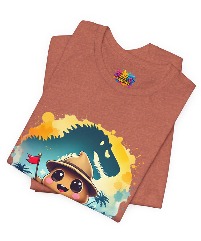 Jurassic Poo Unisex Tee, Chaos Finds a Way Dinosaur Poop Shirt, Soft Fit, Funny Tee, Graphic Tee, Jurassic Park Fan Gift, ChimePop Threads