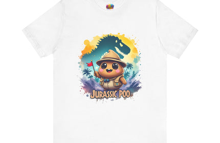Jurassic Poo Unisex Tee, Chaos Finds a Way Dinosaur Poop Shirt, Soft Fit, Funny Tee, Graphic Tee, Jurassic Park Fan Gift, ChimePop Threads