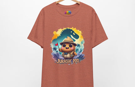 Jurassic Poo Unisex Tee, Chaos Finds a Way Dinosaur Poop Shirt, Soft Fit, Funny Tee, Graphic Tee, Jurassic Park Fan Gift, ChimePop Threads