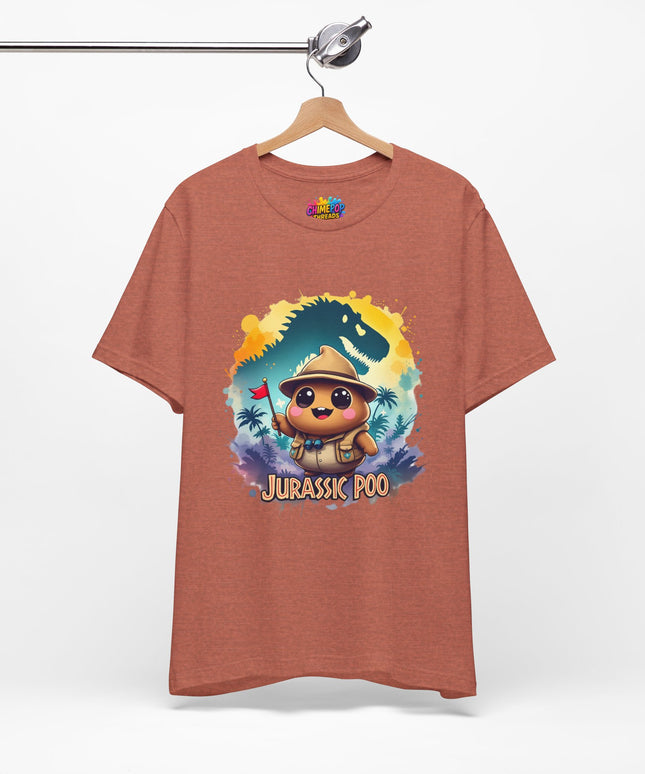 Jurassic Poo Unisex Tee, Chaos Finds a Way Dinosaur Poop Shirt, Soft Fit, Funny Tee, Graphic Tee, Jurassic Park Fan Gift, ChimePop Threads