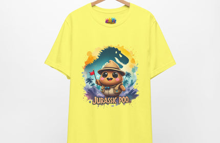 Jurassic Poo Unisex Tee, Chaos Finds a Way Dinosaur Poop Shirt, Soft Fit, Funny Tee, Graphic Tee, Jurassic Park Fan Gift, ChimePop Threads