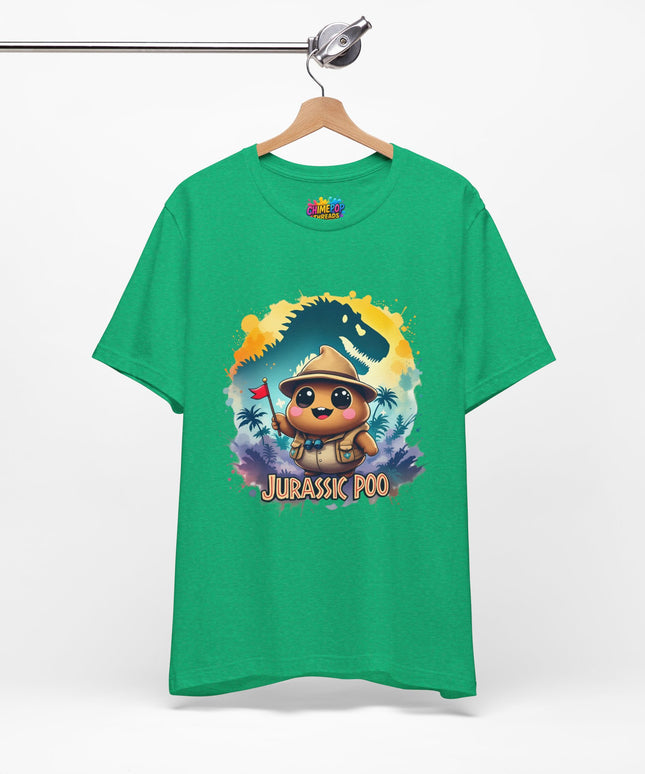 Jurassic Poo Unisex Tee, Chaos Finds a Way Dinosaur Poop Shirt, Soft Fit, Funny Tee, Graphic Tee, Jurassic Park Fan Gift, ChimePop Threads