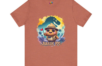 Jurassic Poo Unisex Tee, Chaos Finds a Way Dinosaur Poop Shirt, Soft Fit, Funny Tee, Graphic Tee, Jurassic Park Fan Gift, ChimePop Threads