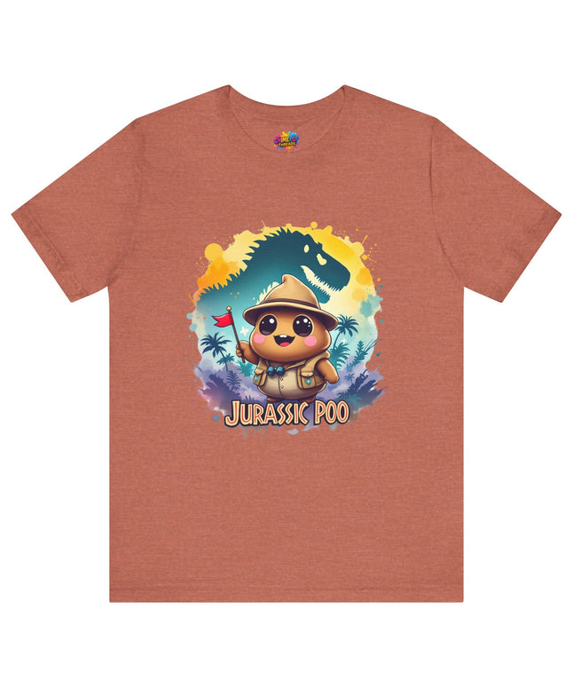 Jurassic Poo Unisex Tee, Chaos Finds a Way Dinosaur Poop Shirt, Soft Fit, Funny Tee, Graphic Tee, Jurassic Park Fan Gift, ChimePop Threads