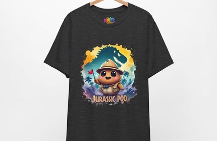 Jurassic Poo Unisex Tee, Chaos Finds a Way Dinosaur Poop Shirt, Soft Fit, Funny Tee, Graphic Tee, Jurassic Park Fan Gift, ChimePop Threads