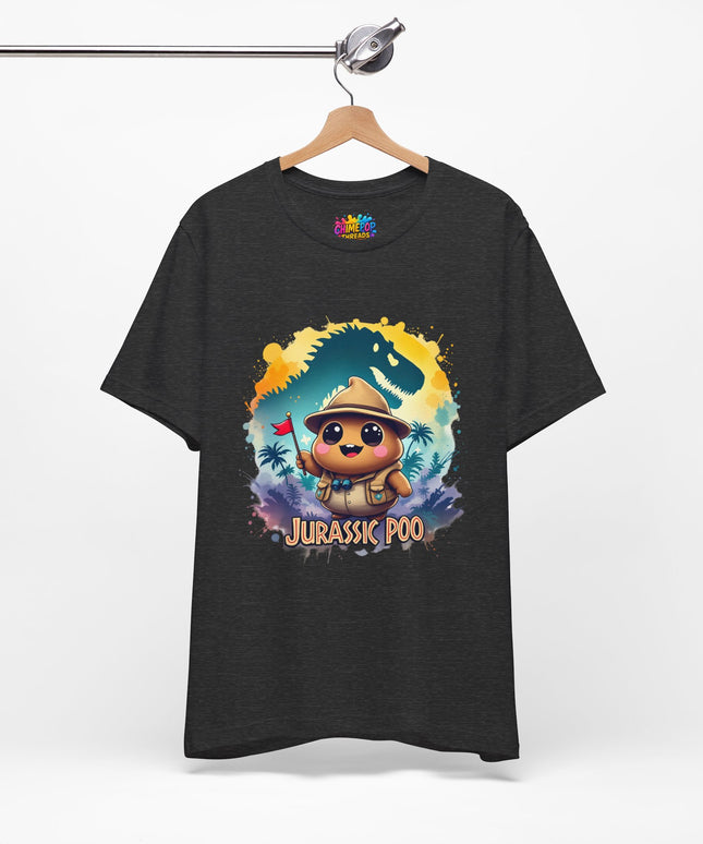 Jurassic Poo Unisex Tee, Chaos Finds a Way Dinosaur Poop Shirt, Soft Fit, Funny Tee, Graphic Tee, Jurassic Park Fan Gift, ChimePop Threads