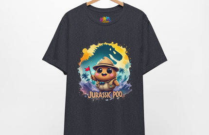 Jurassic Poo Unisex Tee, Chaos Finds a Way Dinosaur Poop Shirt, Soft Fit, Funny Tee, Graphic Tee, Jurassic Park Fan Gift, ChimePop Threads