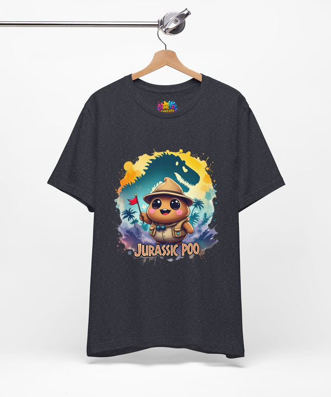 Jurassic Poo Unisex Tee, Chaos Finds a Way Dinosaur Poop Shirt, Soft Fit, Funny Tee, Graphic Tee, Jurassic Park Fan Gift, ChimePop Threads