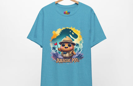 Jurassic Poo Unisex Tee, Chaos Finds a Way Dinosaur Poop Shirt, Soft Fit, Funny Tee, Graphic Tee, Jurassic Park Fan Gift, ChimePop Threads