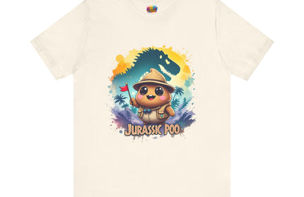 Jurassic Poo Unisex Tee, Chaos Finds a Way Dinosaur Poop Shirt, Soft Fit, Funny Tee, Graphic Tee, Jurassic Park Fan Gift, ChimePop Threads