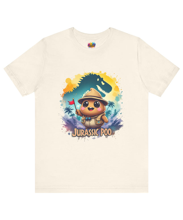 Jurassic Poo Unisex Tee, Chaos Finds a Way Dinosaur Poop Shirt, Soft Fit, Funny Tee, Graphic Tee, Jurassic Park Fan Gift, ChimePop Threads