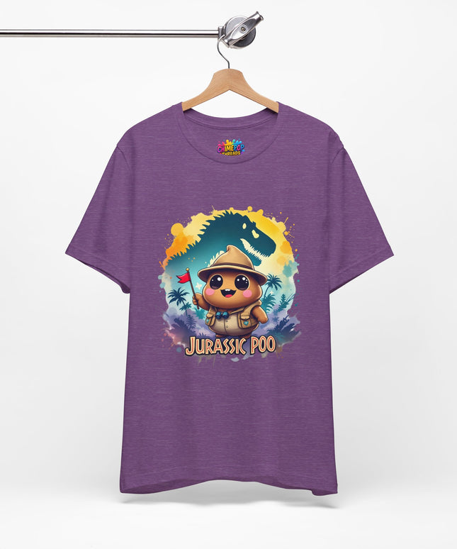 Jurassic Poo Unisex Tee, Chaos Finds a Way Dinosaur Poop Shirt, Soft Fit, Funny Tee, Graphic Tee, Jurassic Park Fan Gift, ChimePop Threads