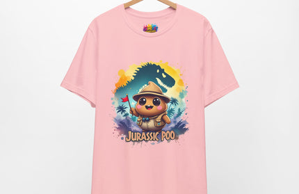 Jurassic Poo Unisex Tee, Chaos Finds a Way Dinosaur Poop Shirt, Soft Fit, Funny Tee, Graphic Tee, Jurassic Park Fan Gift, ChimePop Threads