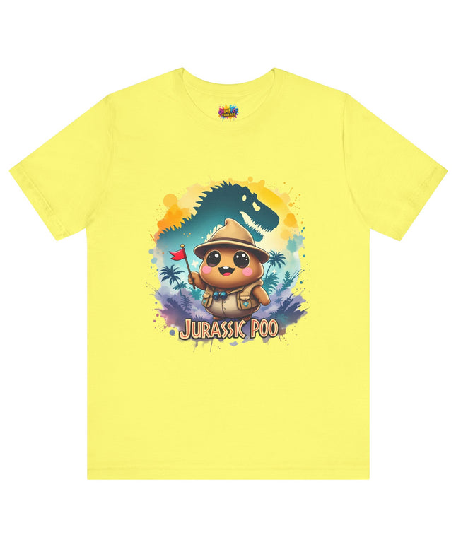 Jurassic Poo Unisex Tee, Chaos Finds a Way Dinosaur Poop Shirt, Soft Fit, Funny Tee, Graphic Tee, Jurassic Park Fan Gift, ChimePop Threads