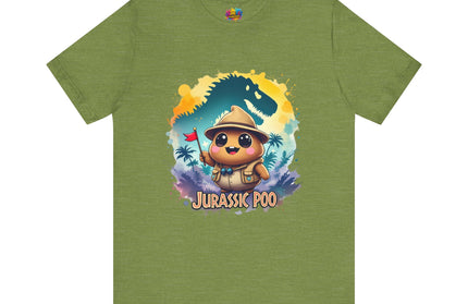 Jurassic Poo Unisex Tee, Chaos Finds a Way Dinosaur Poop Shirt, Soft Fit, Funny Tee, Graphic Tee, Jurassic Park Fan Gift, ChimePop Threads