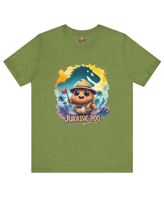 Jurassic Poo Unisex Tee, Chaos Finds a Way Dinosaur Poop Shirt, Soft Fit, Funny Tee, Graphic Tee, Jurassic Park Fan Gift, ChimePop Threads